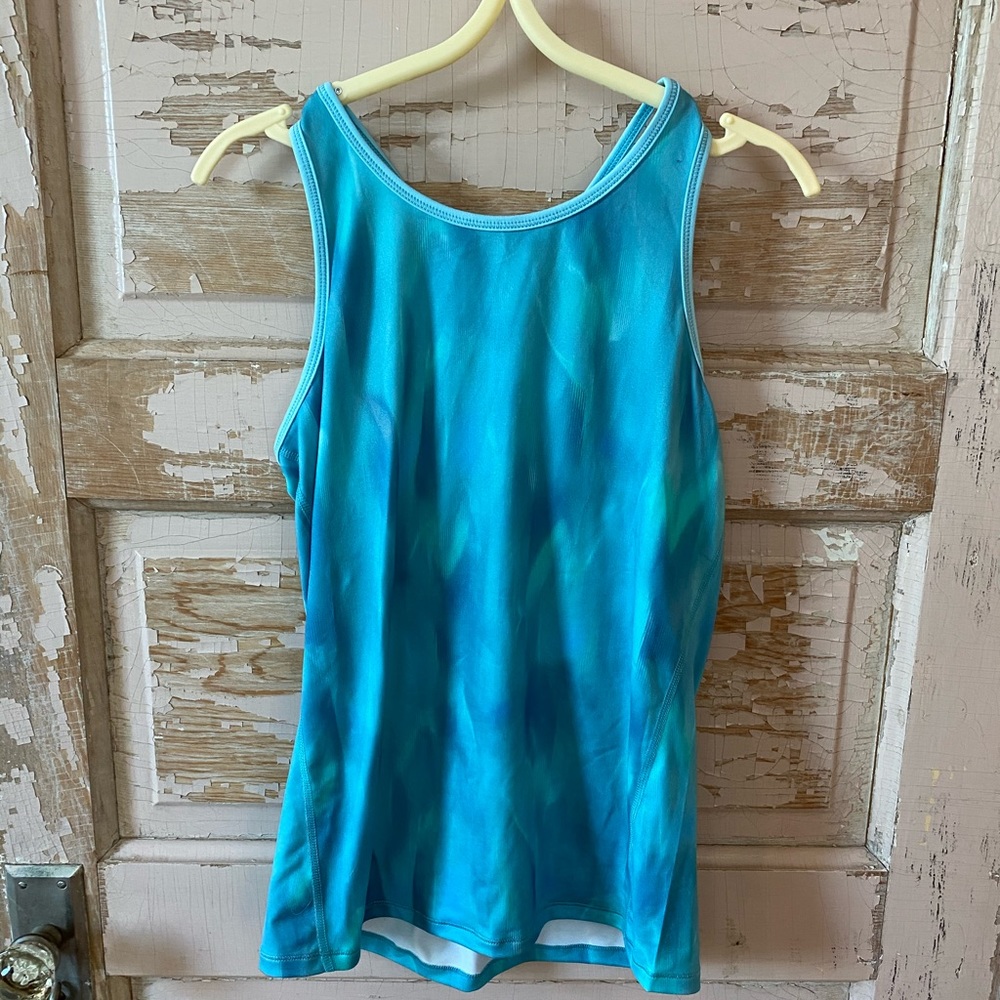 Blue exercise tank top